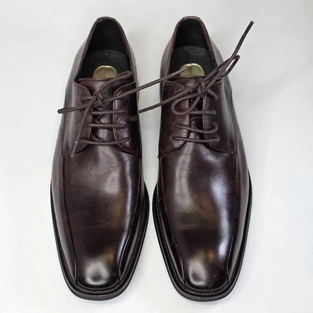 Kenneth Cole Reaction Dress Oxford Shoes Men's Size 9 Dark Brown Leather Classic
